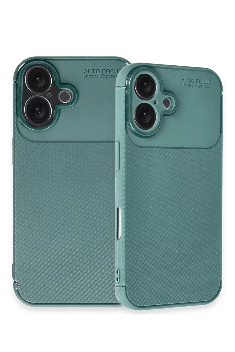 Apple iPhone 16 Plus Kılıf Auto Focus Karbon Kapak - Koyu Yeşil Apple iPhone 16 Plus Kılıf Auto Focus Karbon Kapak - Koyu Yeşil