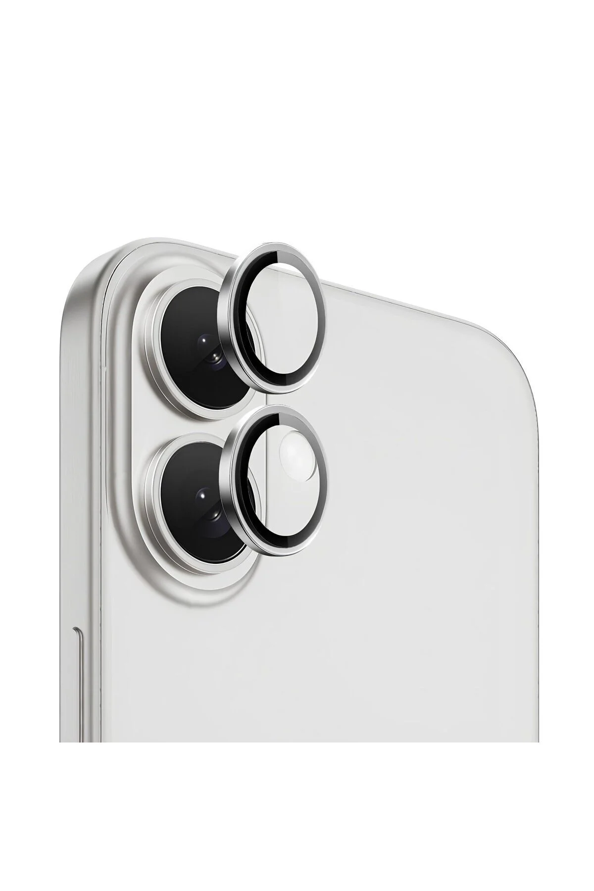 Apple iPhone 16 Plus Gerçek Cam Safir Lens Koruma Gümüş