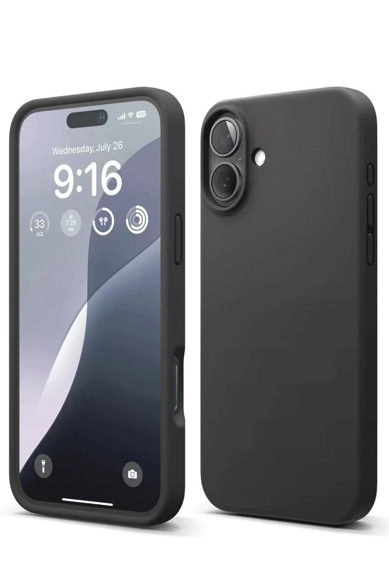 Apple iPhone 16 Plus Kılıf Nano içi Kadife Silikon - Siyah Apple iPhone 16 Plus Kılıf Nano içi Kadife Silikon - Siyah
