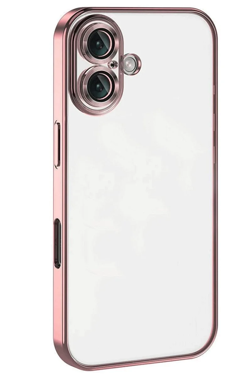 Apple iPhone 16 Plus Kılıf Razer Lensli Silikon - Pembe Apple iPhone 16 Plus Kılıf Razer Lensli Silikon - Pembe