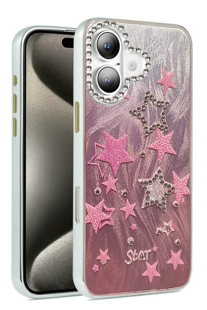 Apple iPhone 16 Plus Kılıf Blade Aynalı Desenli Kapak - Desen 7 Apple iPhone 16 Plus Kılıf Blade Aynalı Desenli Kapak - Desen 7