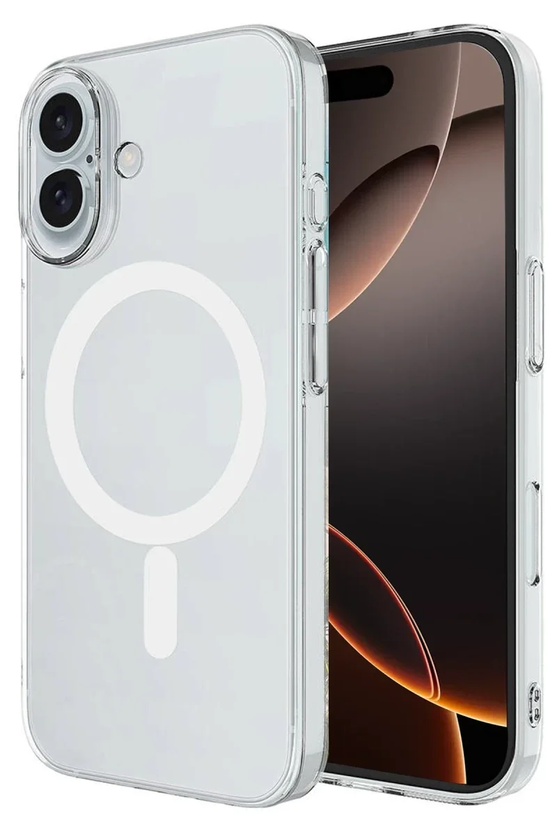 Apple iPhone 16 Plus Kılıf Magneticsafe Şeffaf Silikon - Şeffaf Apple iPhone 16 Plus Kılıf Magneticsafe Şeffaf Silikon - Şeffaf