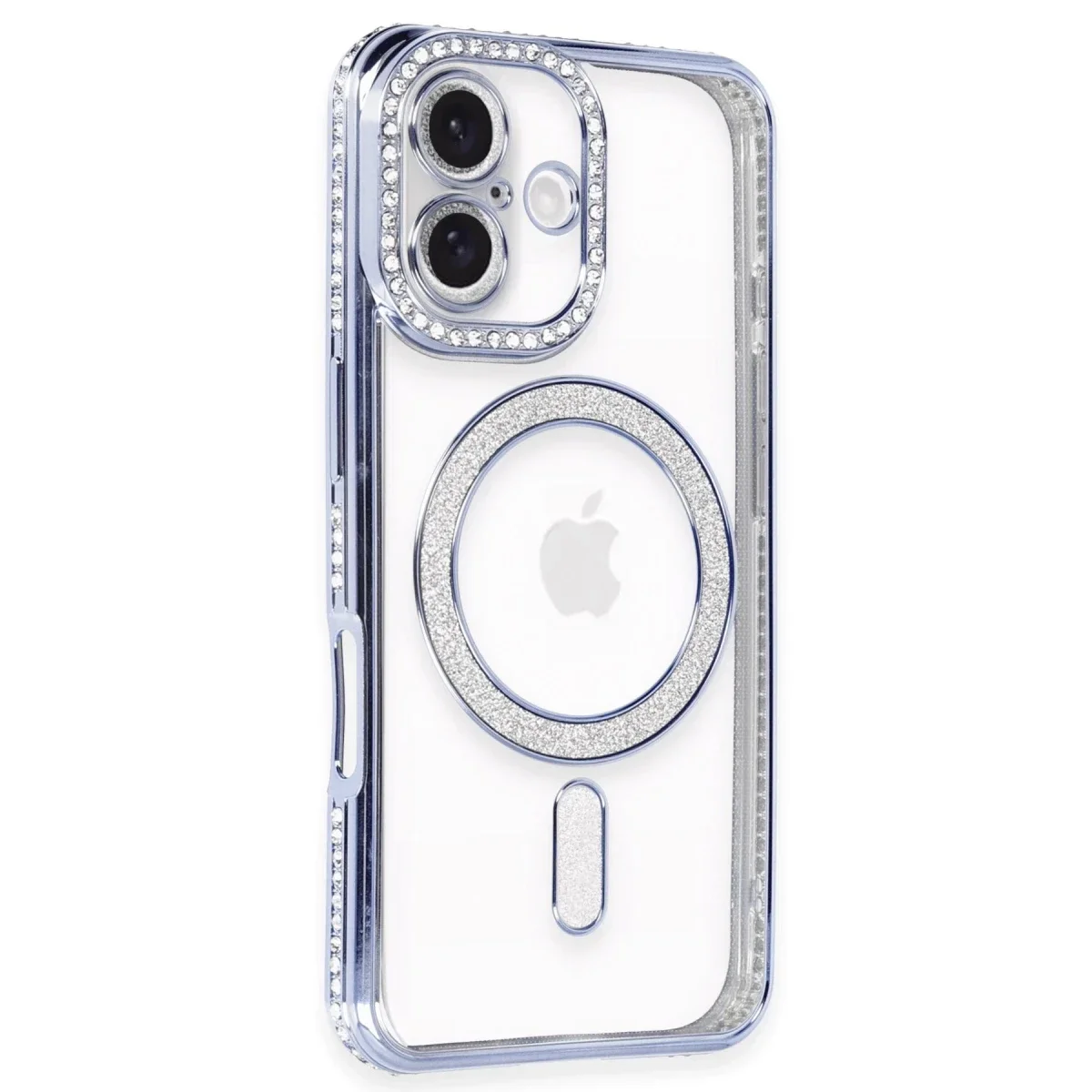 Apple iPhone 16 Plus Kılıf Joke Simli Magneticsafe Kılıf - Mavi Apple iPhone 16 Plus Kılıf Joke Simli Magneticsafe Kılıf - Mavi