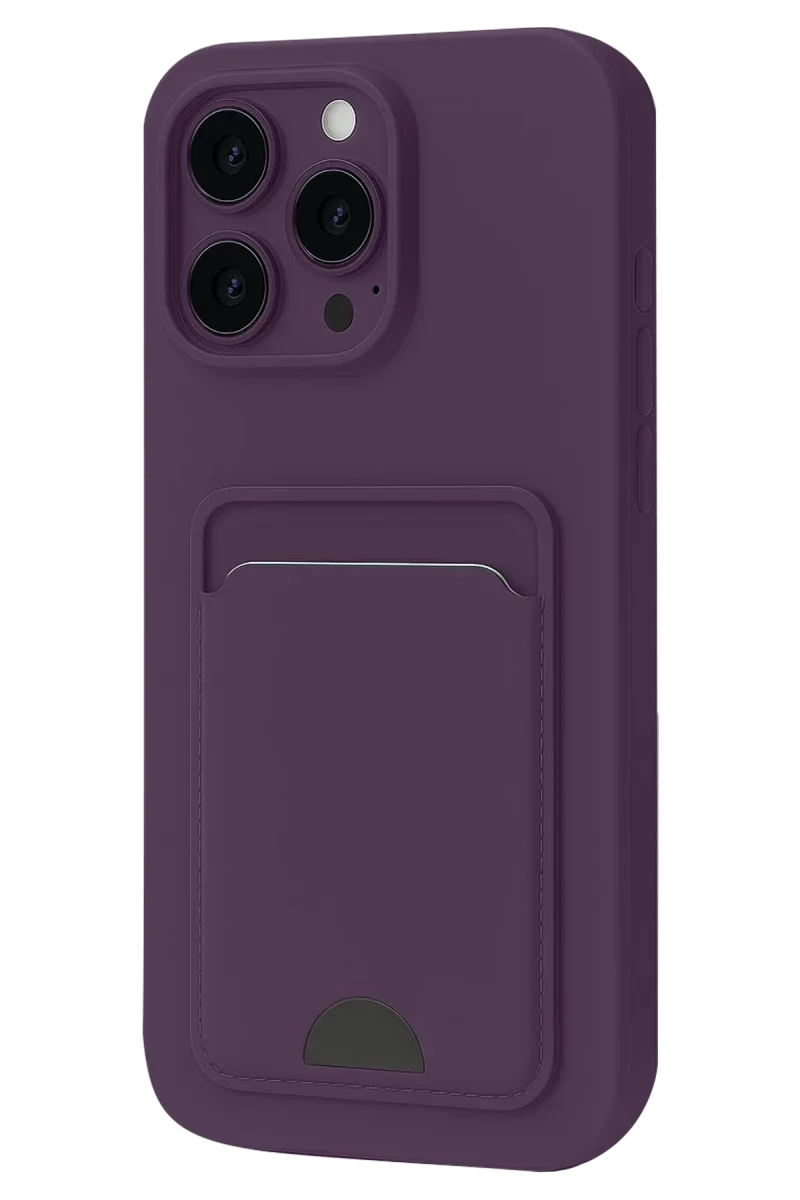 Apple iPhone 16 Plus Kılıf Kelvin Kartvizitli Silikon - Derin Mor
