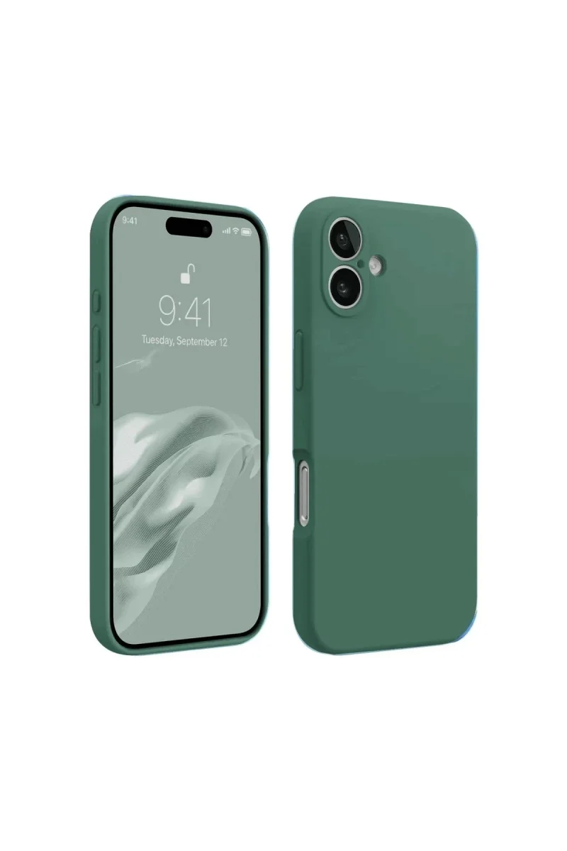 Apple iPhone 16 Plus Kılıf First Silikon - Koyu Yeşil Apple iPhone 16 Plus Kılıf First Silikon - Koyu Yeşil