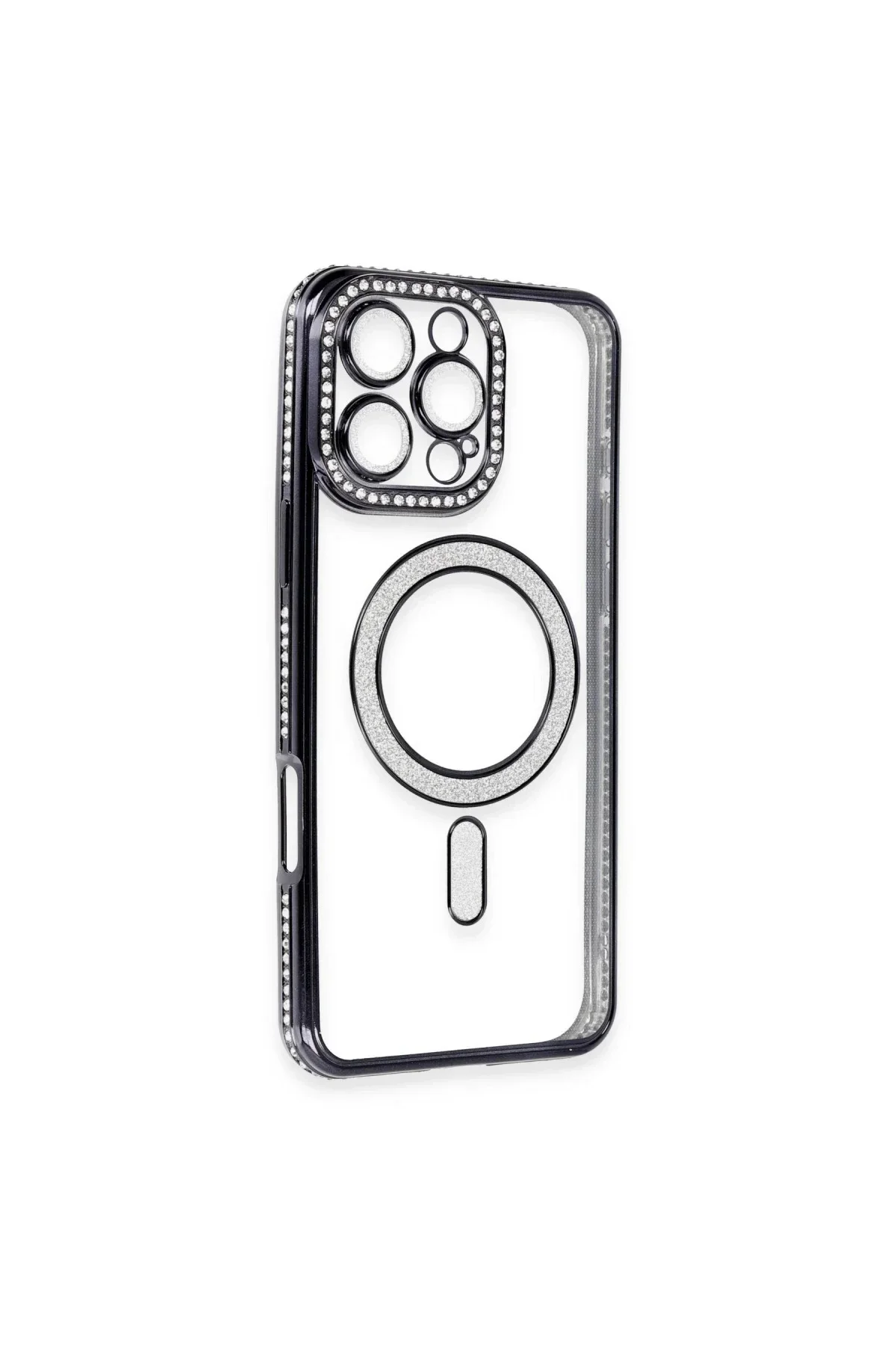 Apple iPhone 16 Pro Max Kılıf Joke Simli Magneticsafe Kılıf - Gri