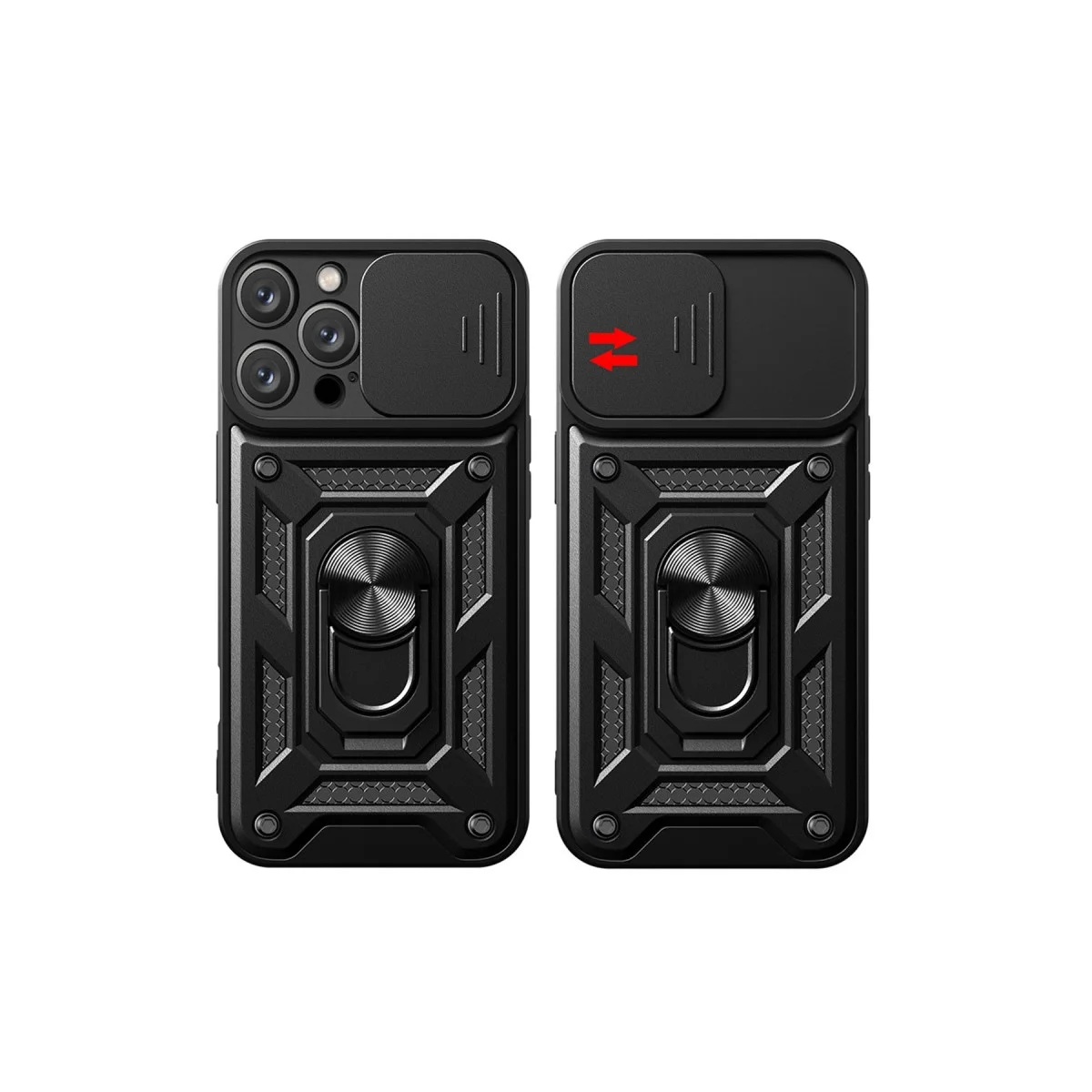 Apple İphone 16 Pro Max Kılıf Pars Lens Yüzüklü Silikon - Lacivert