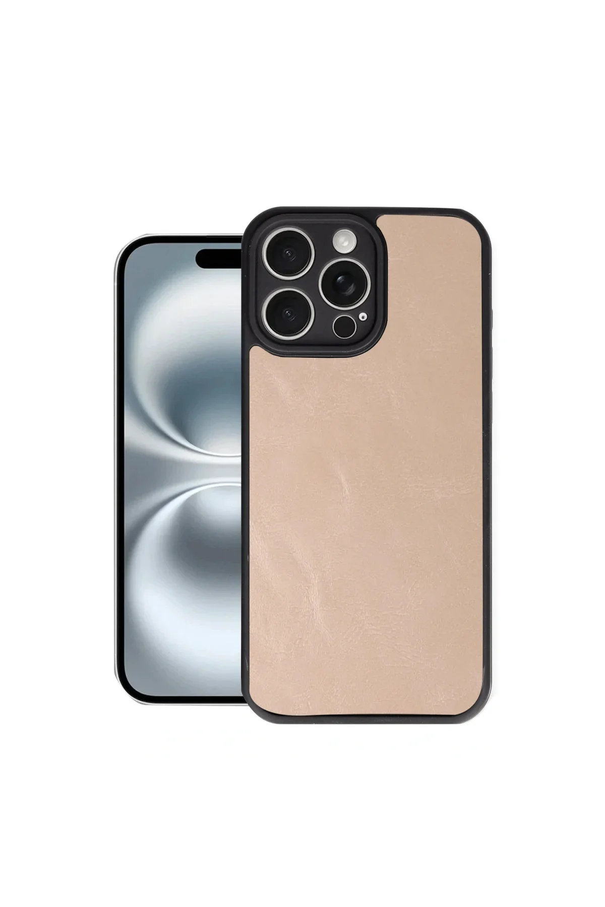 Apple iPhone 16 Pro Max Kılıf Aras Deri Kapak - Pudra Apple iPhone 16 Pro Max Kılıf Aras Deri Kapak - Pudra