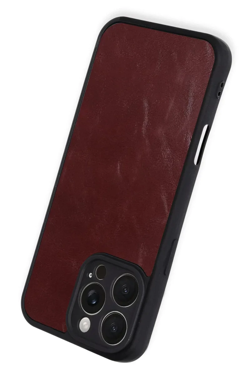 Apple iPhone 16 Pro Max Kılıf Aras Deri Kapak - Bordo