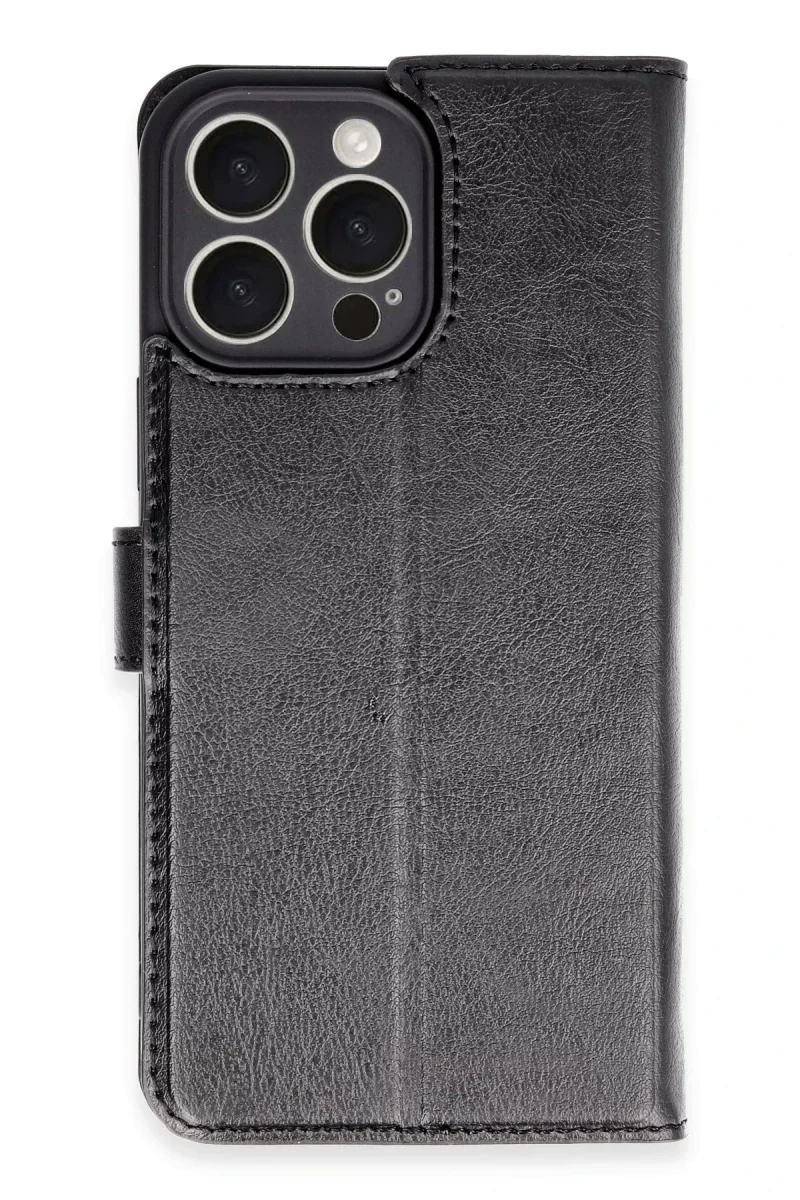 Apple iPhone 16 Pro Max Kılıf Trend S Plus Kapaklı Kılıf - Siyah Apple iPhone 16 Pro Max Kılıf Trend S Plus Kapaklı Kılıf - Siyah