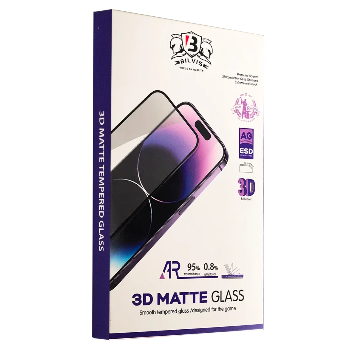 Apple iPhone 16 Pro Max Bilvis 3D Mat Cam Ekran Koruyucu Apple iPhone 16 Pro Max Bilvis 3D Mat Cam Ekran Koruyucu