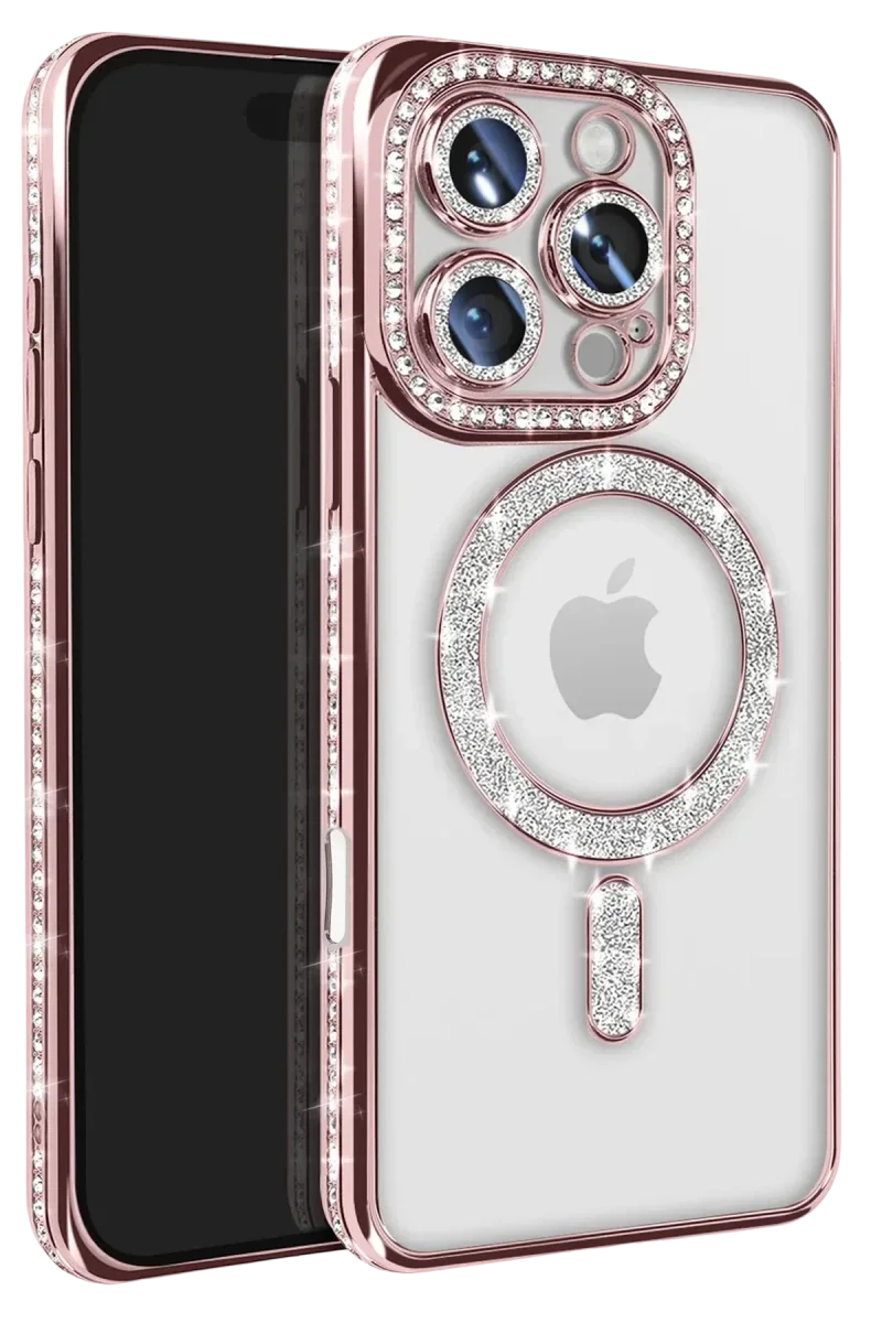 Apple iPhone 16 Pro Max Kılıf Joke Simli Magneticsafe Kılıf - Pembe Fiyatı, Yorumları ve Özellikleri