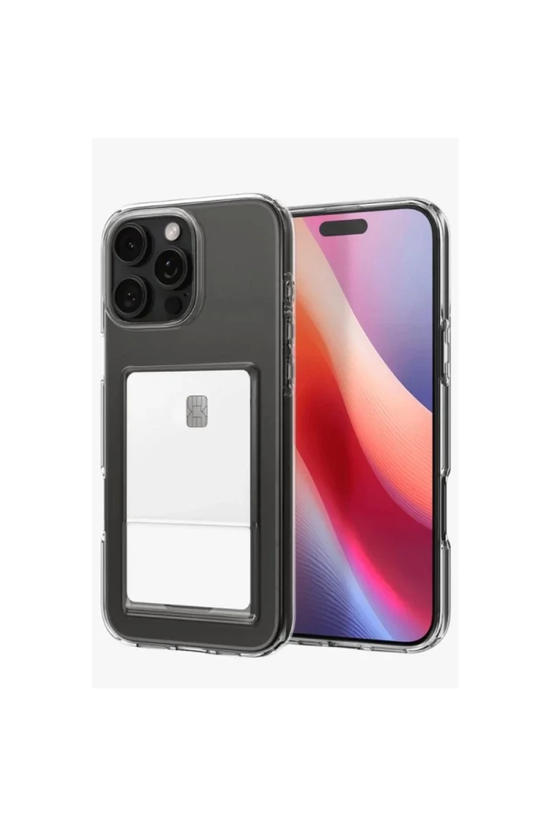 Apple iPhone 16 Pro Kılıf Kart Şeffaf Silikon - Şeffaf Apple iPhone 16 Pro Kılıf Kart Şeffaf Silikon - Şeffaf
