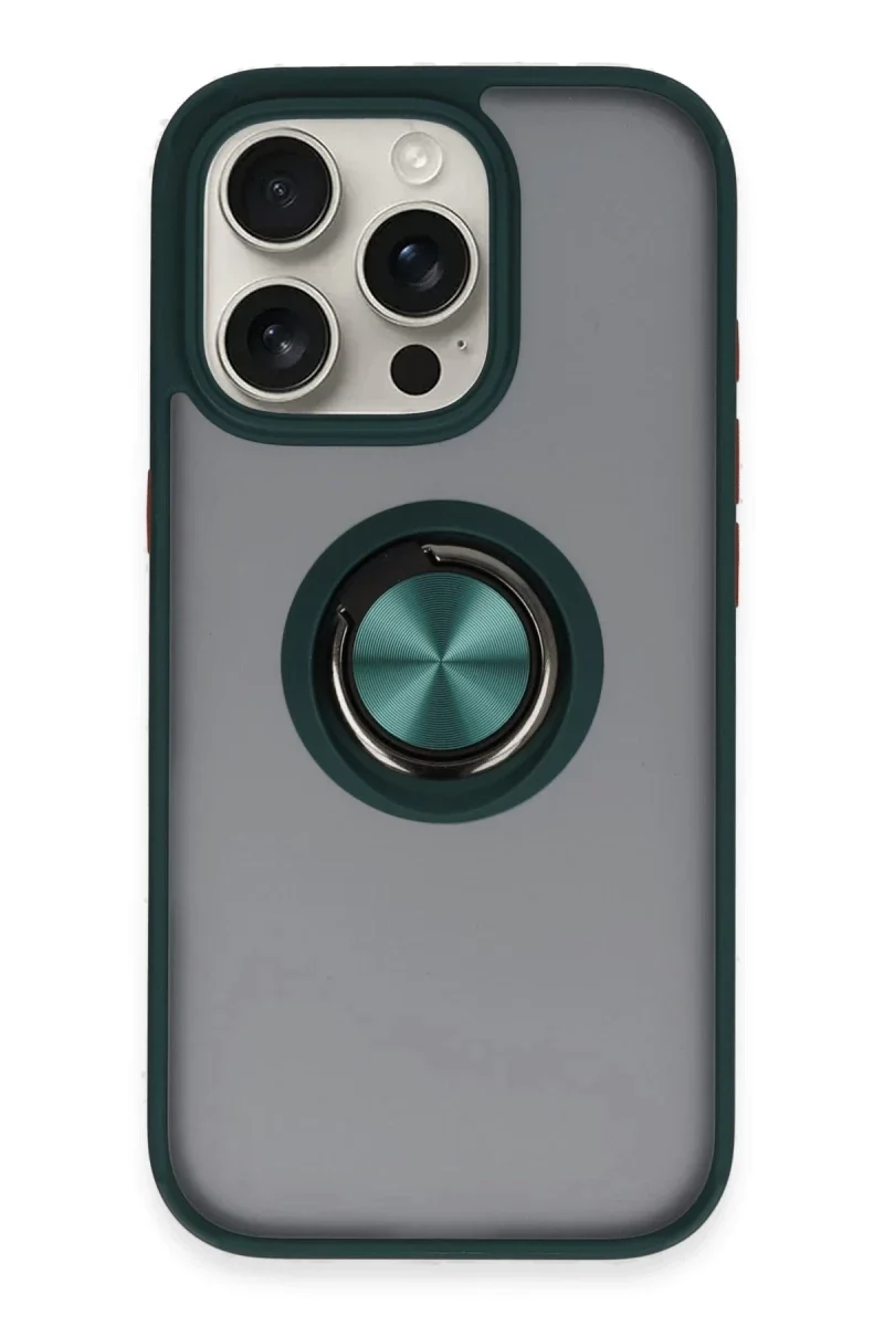 Apple iPhone 16 Pro Max Kılıf Montreal Yüzüklü Silikon Kapak - Yeşil Apple iPhone 16 Pro Max Kılıf Montreal Yüzüklü Silikon Kapak - Yeşil