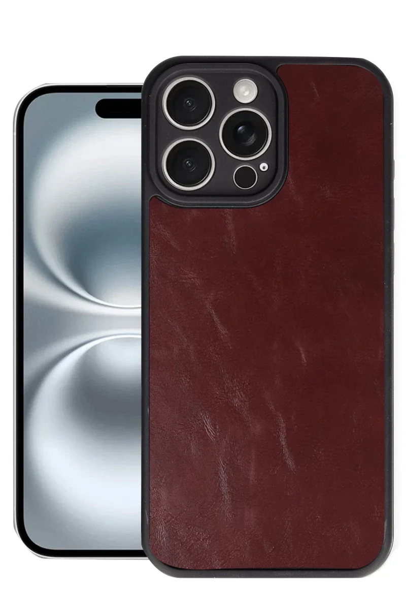 Apple iPhone 16 Pro Max Kılıf Aras Deri Kapak - Bordo