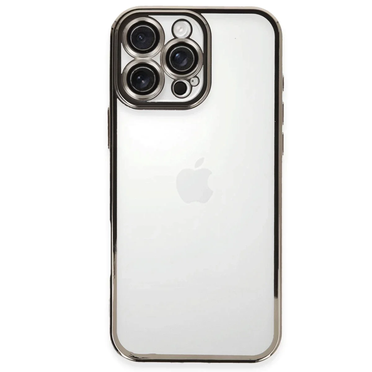Apple iPhone 16 Pro Kılıf Razer Lensli Silikon - Titanyum Gri