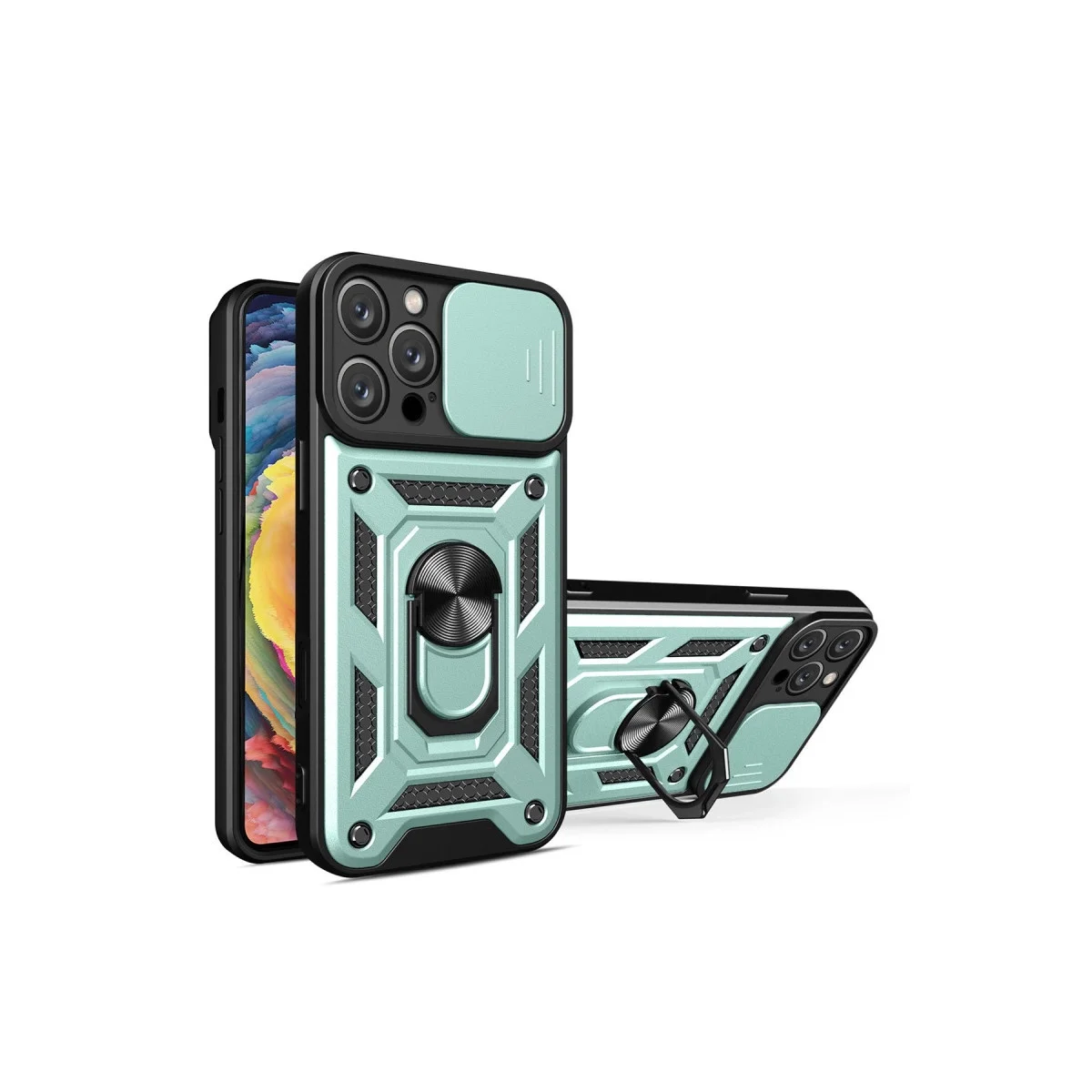Apple İphone 16 Pro Max Kılıf Pars Lens Yüzüklü Silikon - Yeşil Apple İphone 16 Pro Max Kılıf Pars Lens Yüzüklü Silikon - Yeşil
