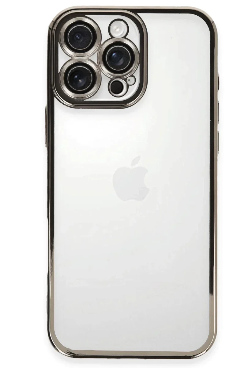 Apple iPhone 16 Pro Kılıf Razer Lensli Silikon - Titanyum Gri