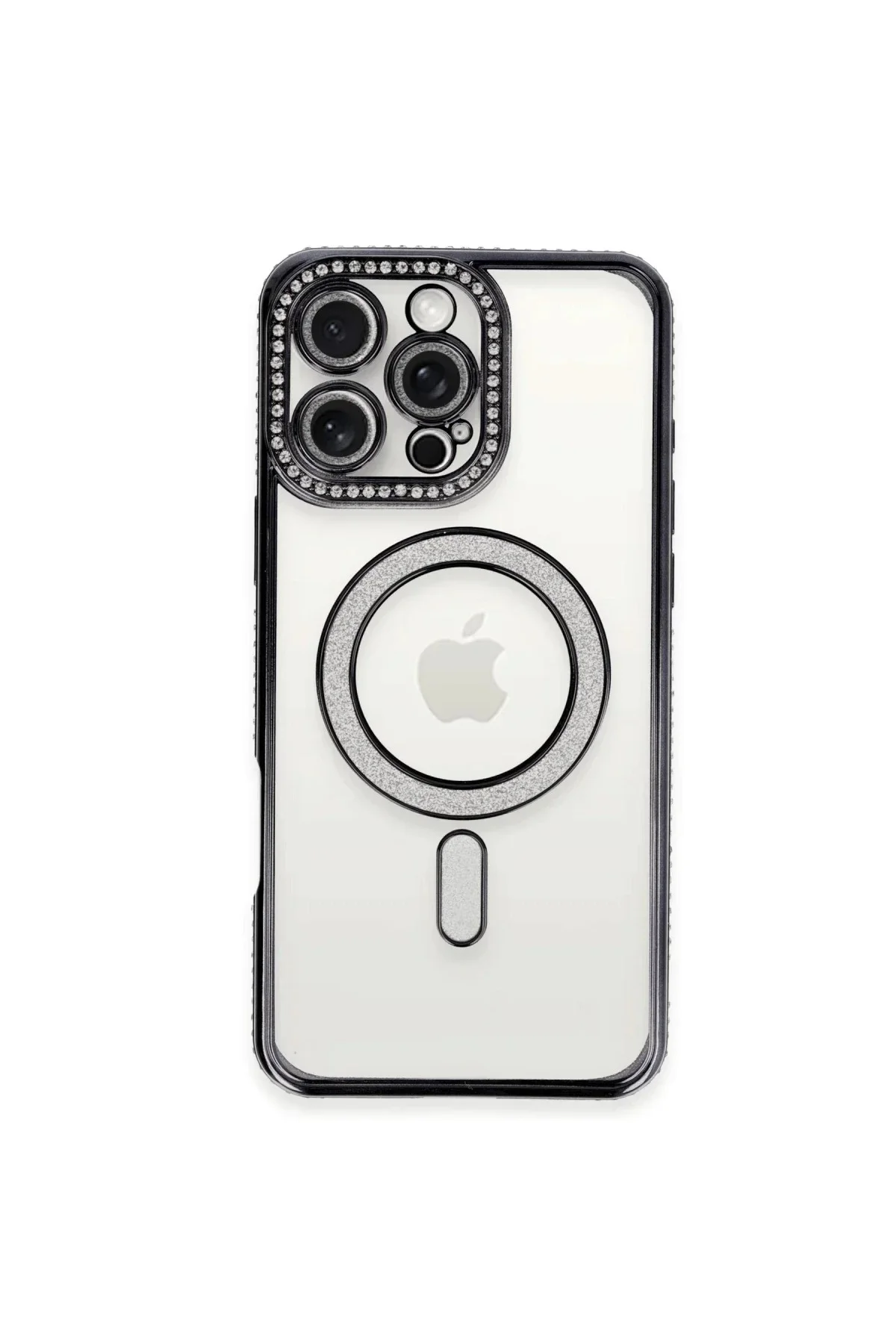 Apple iPhone 16 Pro Max Kılıf Joke Simli Magneticsafe Kılıf - Gri