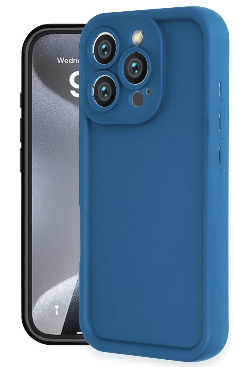 Apple iPhone 16 Pro Kılıf Viera Silikon - Mavi Apple iPhone 16 Pro Kılıf Viera Silikon - Mavi