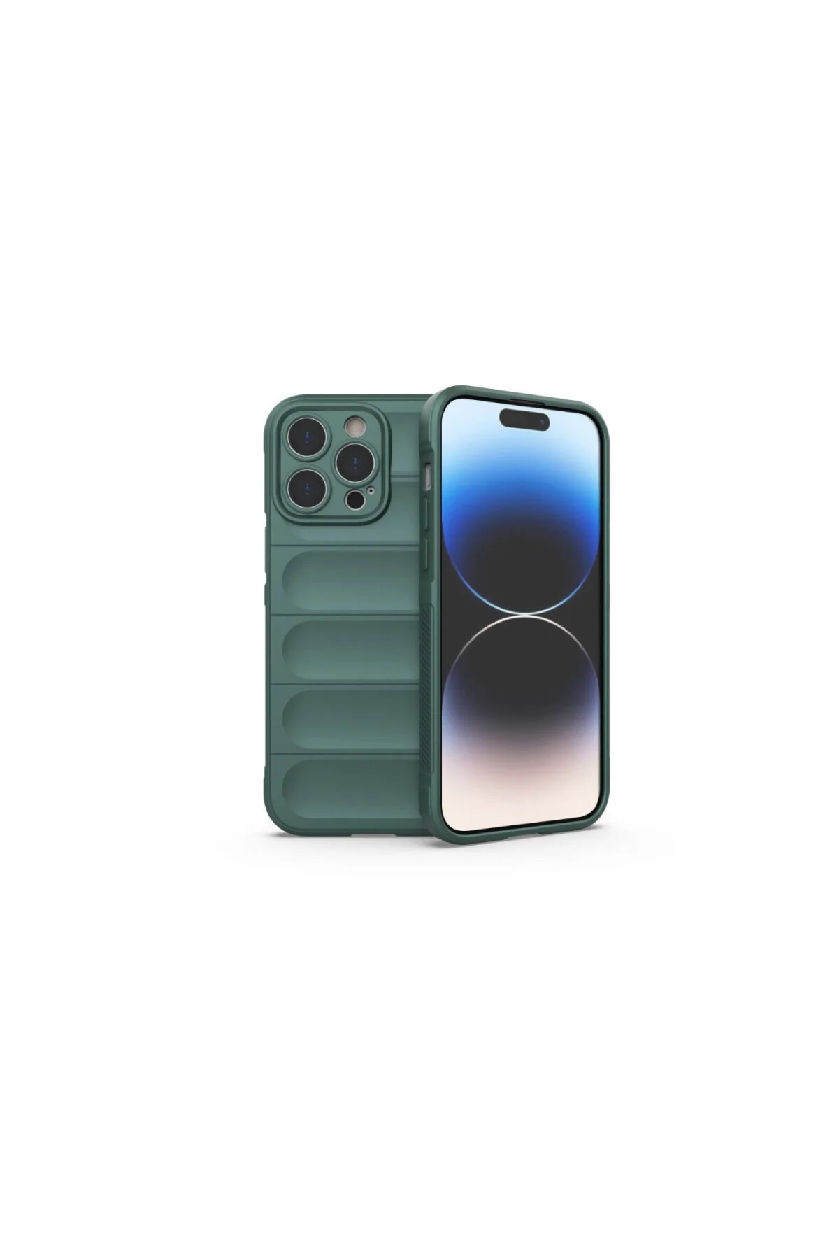Apple iPhone 16 Pro Max Uyumlu Kılıf Optimum Silikon - Koyu Yeşil - Görsel 4