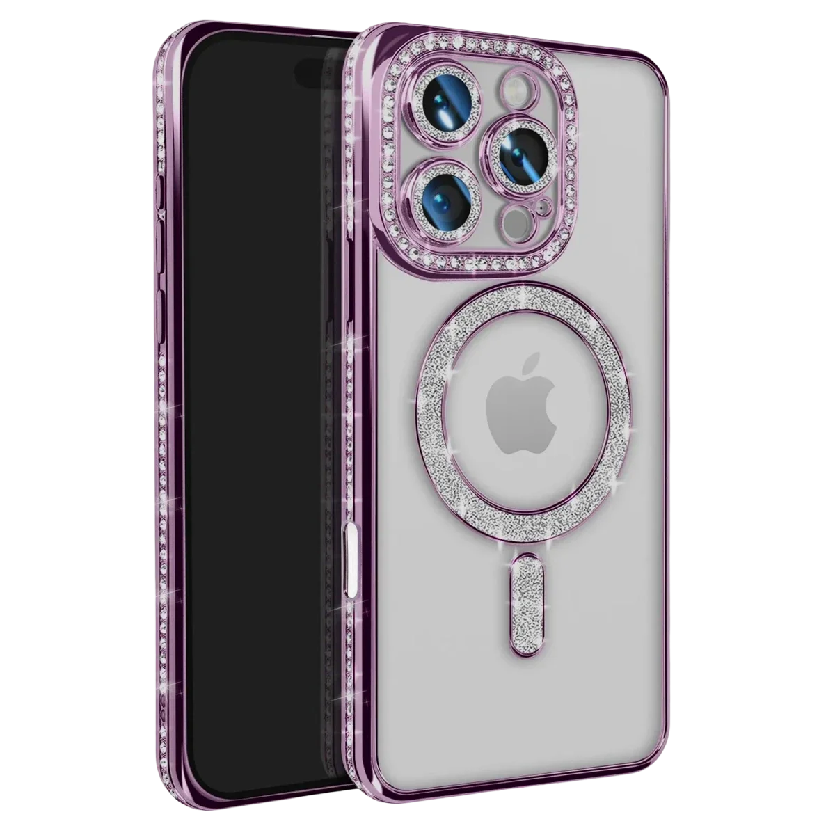 Apple iPhone 16 Pro Max Kılıf Joke Simli Magneticsafe Kılıf - Derin Mor Apple iPhone 16 Pro Max Kılıf Joke Simli Magneticsafe Kılıf - Derin Mor