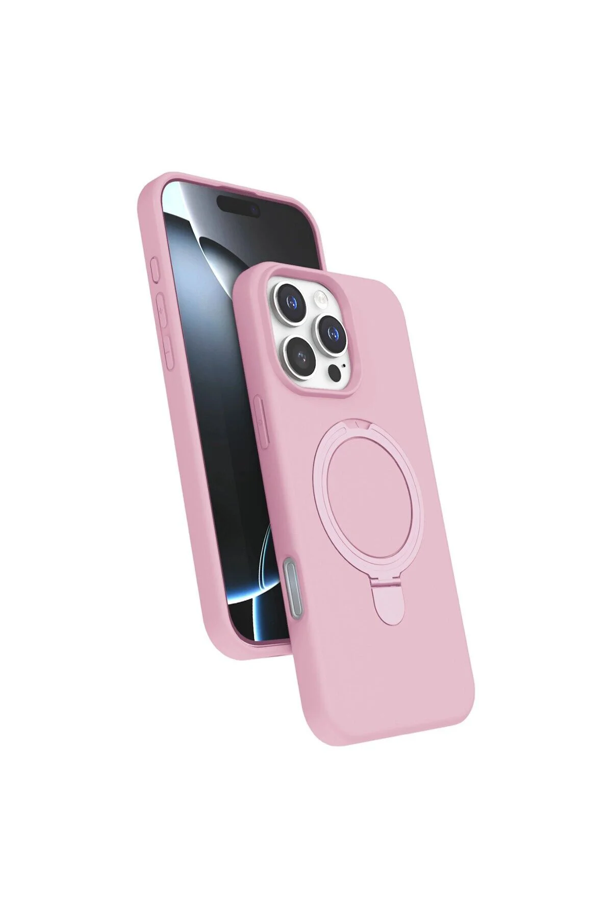 Apple İphone 16 Pro Max Regal Magsafe Standlı Kapak - Açık Pembe