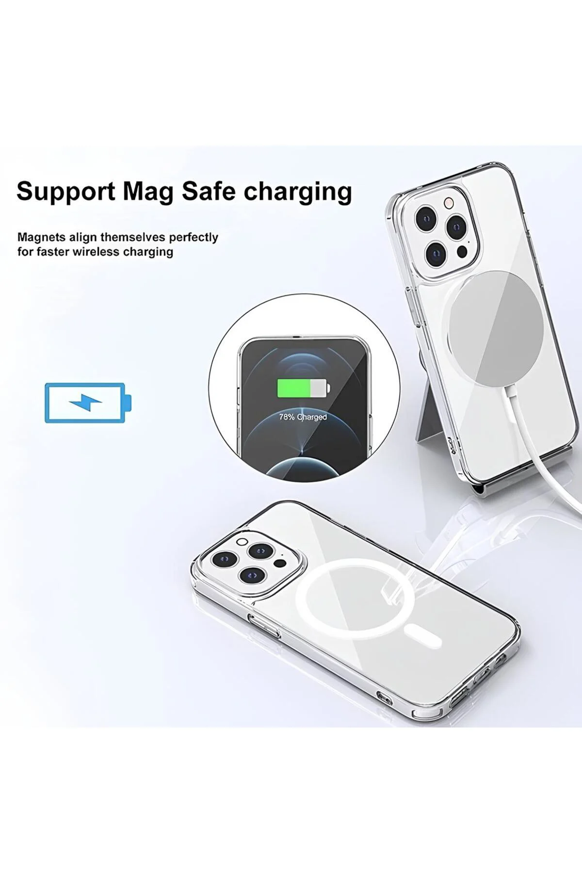 Apple iPhone 16 Pro 6.7'' Magsafe Şeffaf Silikon Kılıf
