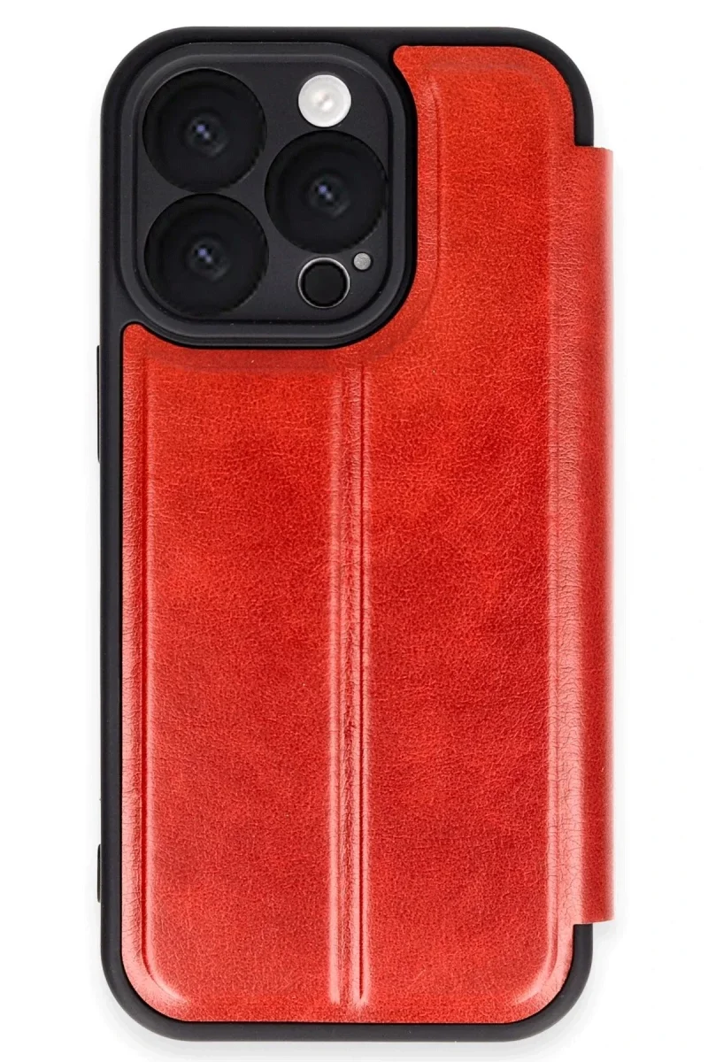 Apple iPhone 16 Pro Max Kılıf Flip Cover - Kırmızı Apple iPhone 16 Pro Max Kılıf Flip Cover - Kırmızı