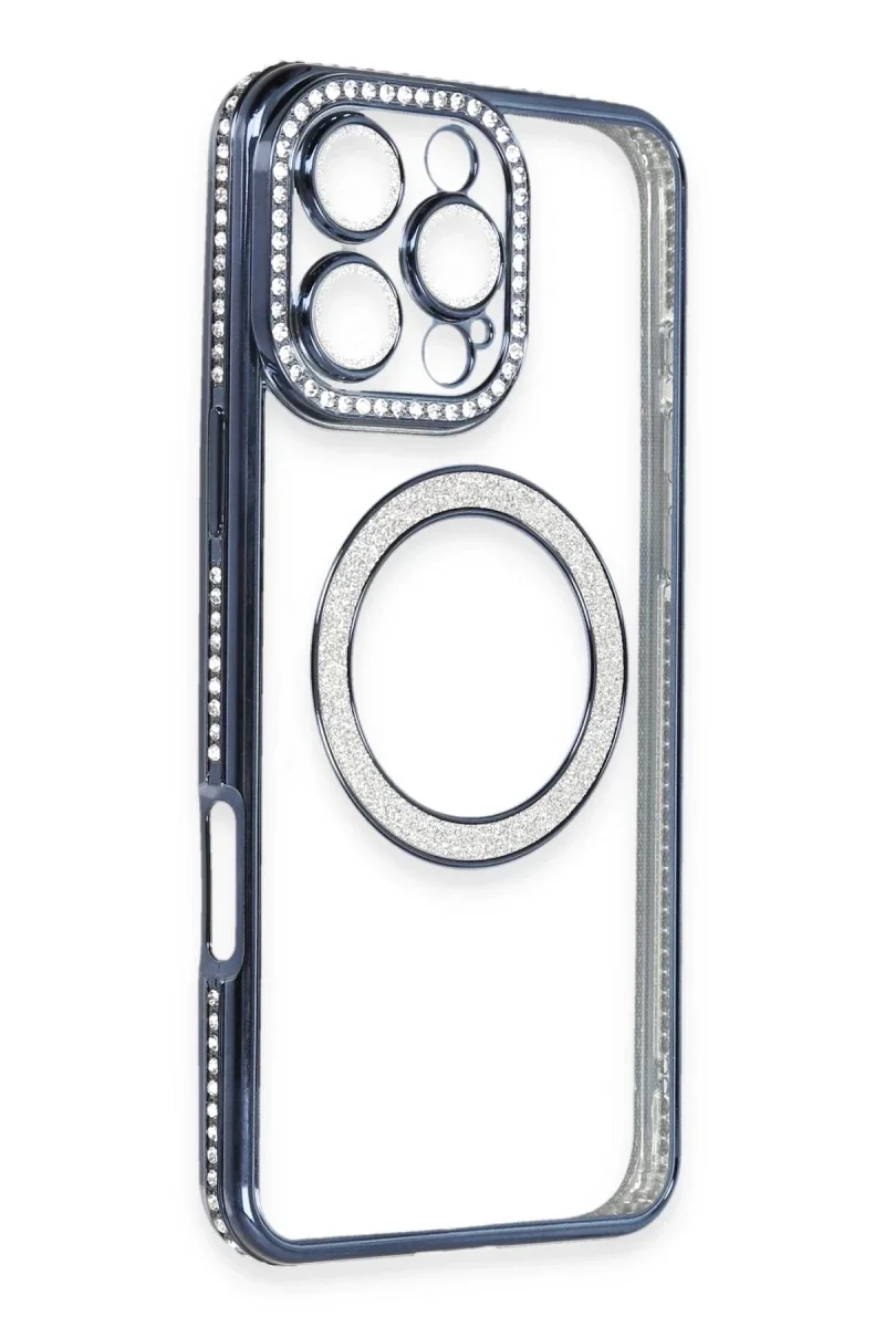 Apple iPhone 16 Pro Max Kılıf Joke Simli Magneticsafe Kılıf - Lacivert Fiyatı, Yorumları ve Özellikleri