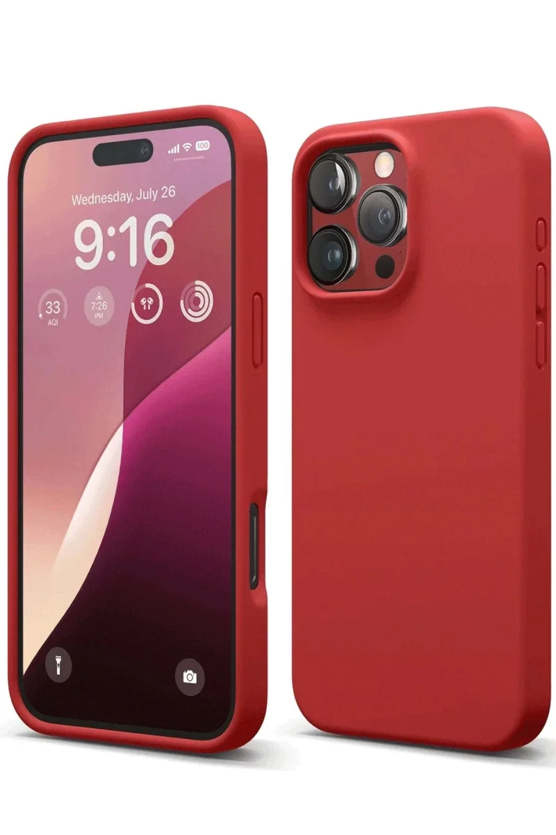 Apple iPhone 16 Pro Kılıf First Silikon - Kırmızı Apple iPhone 16 Pro Kılıf First Silikon - Kırmızı