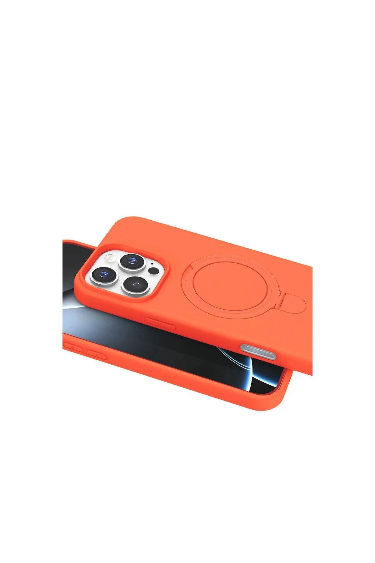 Apple İphone 16 Pro Max Regal Magsafe Standlı Kapak - Turuncu Apple İphone 16 Pro Max Regal Magsafe Standlı Kapak - Turuncu
