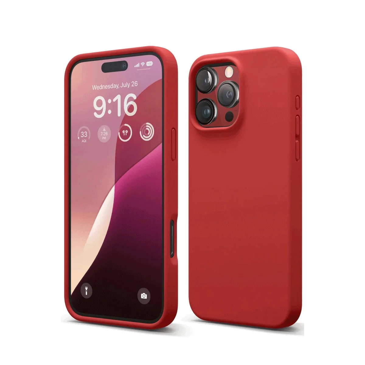 Apple iPhone 16 Pro Kılıf First Silikon - Kırmızı Apple iPhone 16 Pro Kılıf First Silikon - Kırmızı