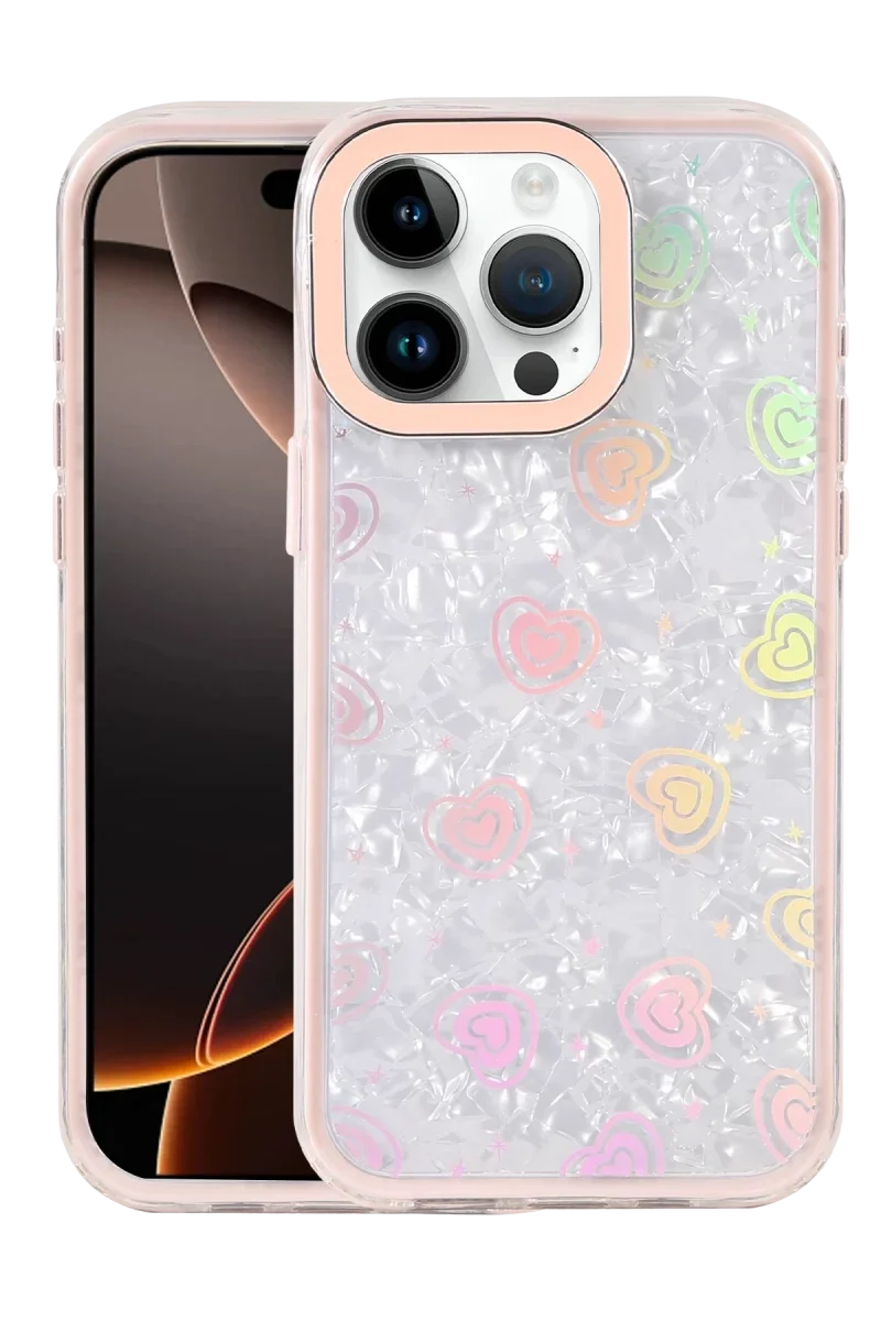 Apple iPhone 16 Pro Lumi Desenli Kapak - Pembe Apple iPhone 16 Pro Lumi Desenli Kapak - Pembe
