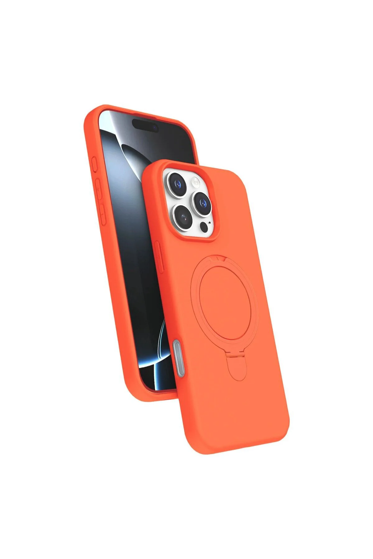 Apple İphone 16 Pro Max Regal Magsafe Standlı Kapak - Turuncu Apple İphone 16 Pro Max Regal Magsafe Standlı Kapak - Turuncu