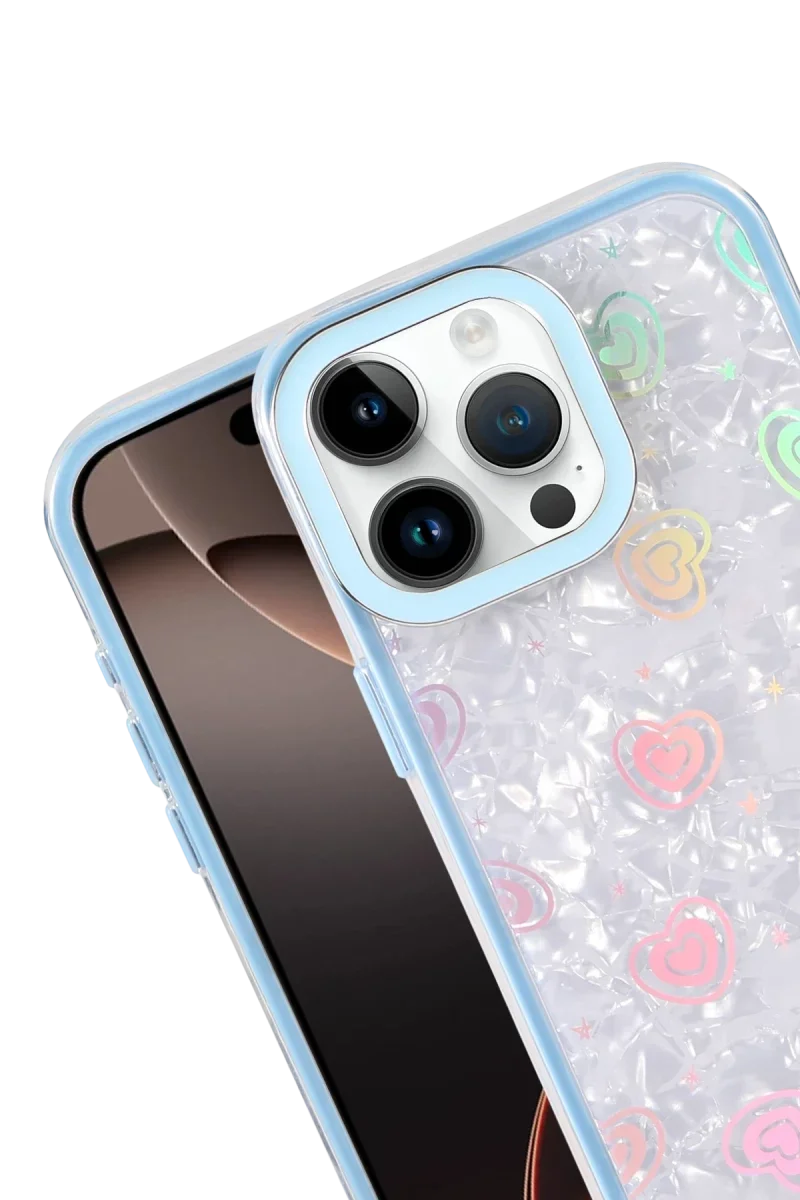 Apple iPhone 16 Pro Max Lumi Desenli Kapak - Mavi Apple iPhone 16 Pro Max Lumi Desenli Kapak - Mavi