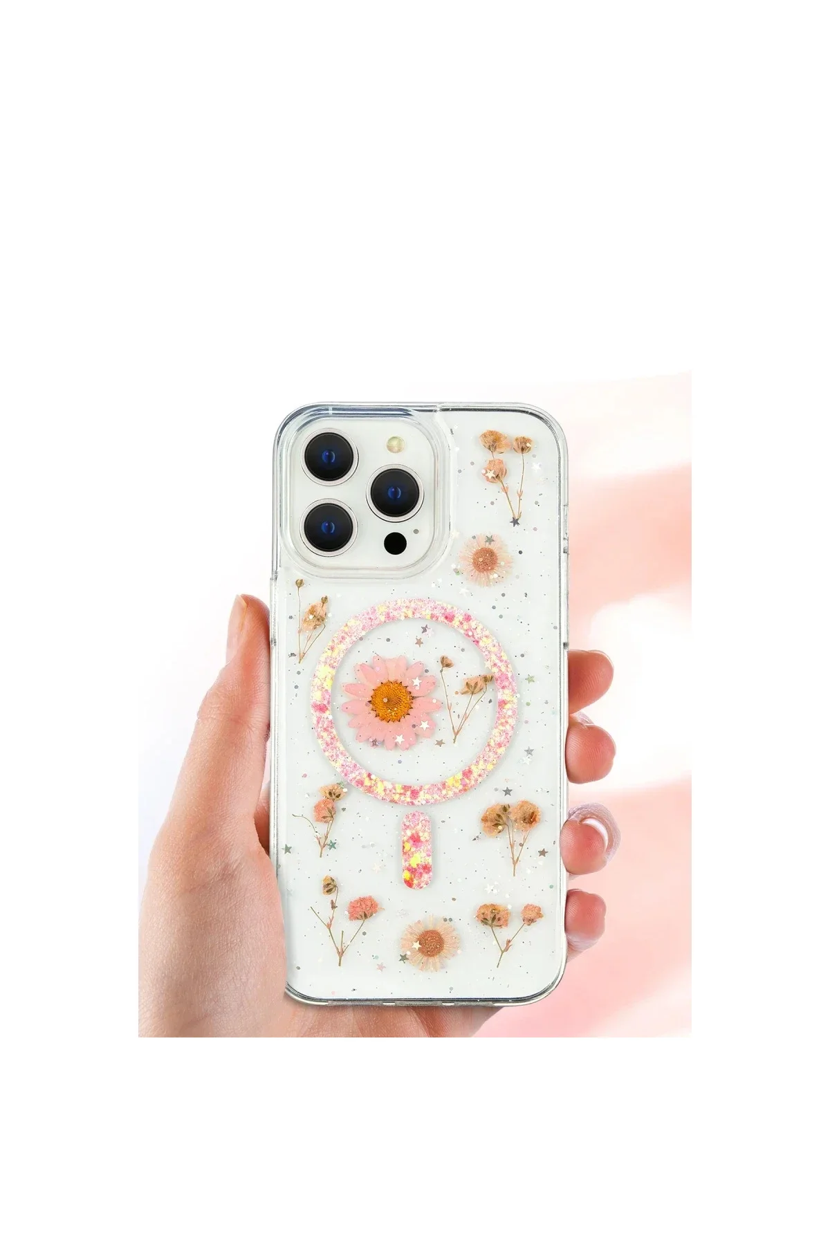 Apple iPhone 16 Pro Kılıf Daisy Simli Magsafe Kapak - Mor Apple iPhone 16 Pro Kılıf Daisy Simli Magsafe Kapak - Mor