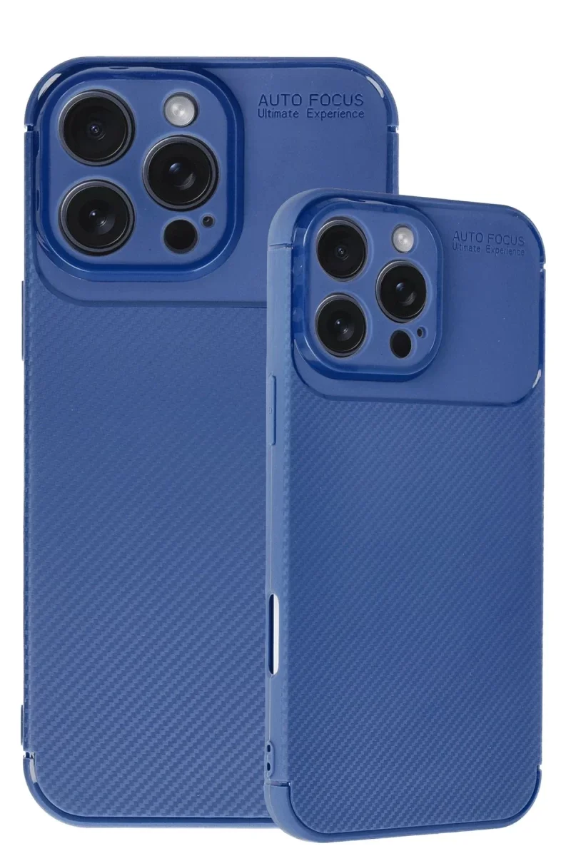 Apple iPhone 16 Pro Max Kılıf Auto Focus Karbon Kapak - Lacivert
