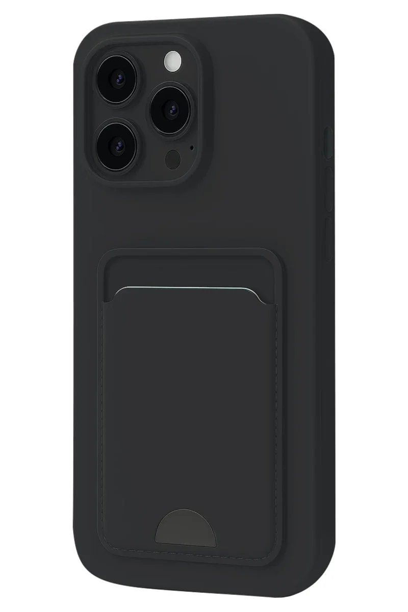 Apple iPhone 16 Pro Kılıf Kelvin Kartvizitli Silikon - Siyah