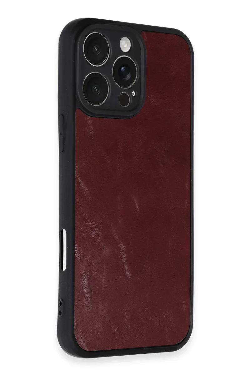 Apple iPhone 16 Pro Max Kılıf Aras Deri Kapak - Bordo