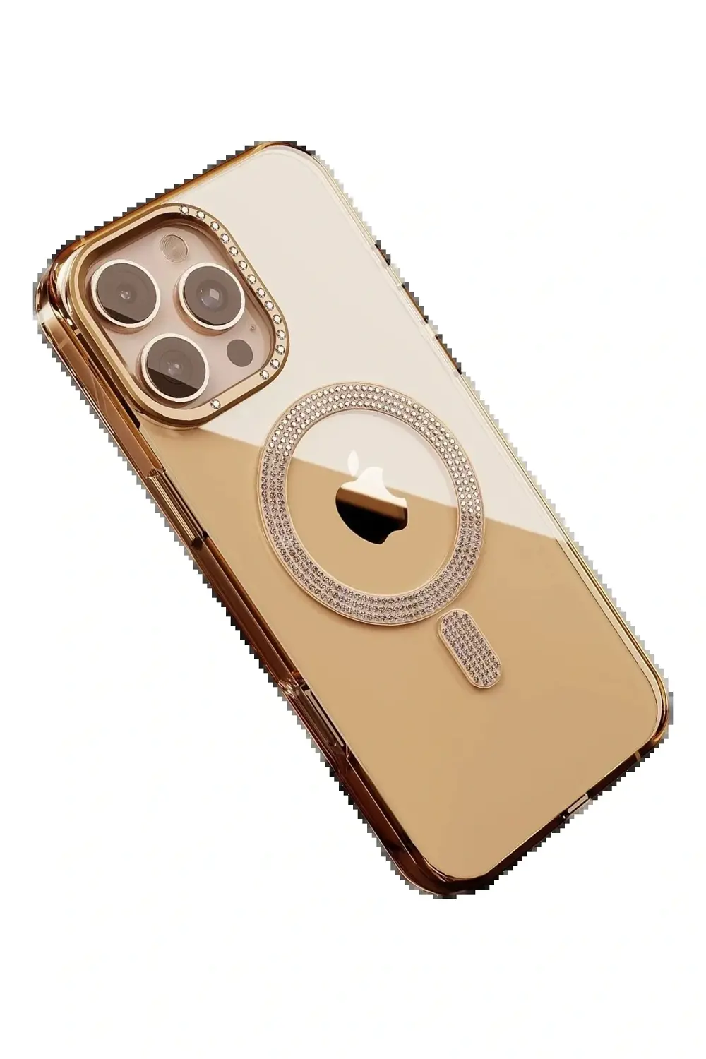 Apple iPhone 16 Pro Max Tash Diamond Magsafe Kapak - Gold-(5796) Apple iPhone 16 Pro Max Tash Diamond Magsafe Kapak - Gold-(5796)
