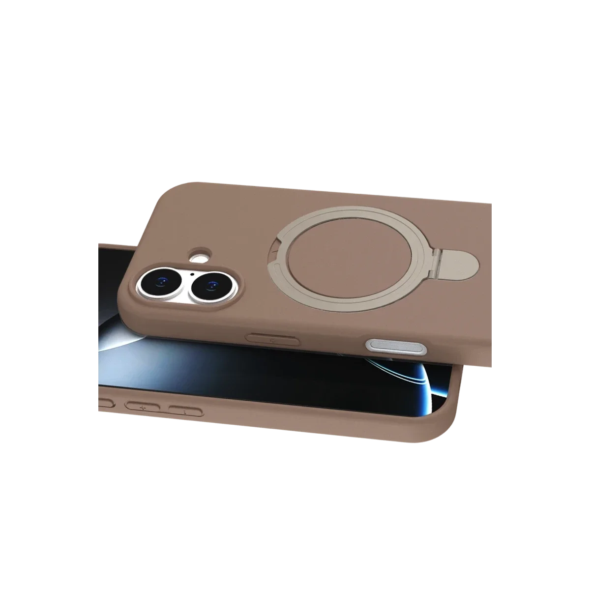 Apple iPhone 16 Regal Magsafe Standlı Kapak - Çöl Titanyum