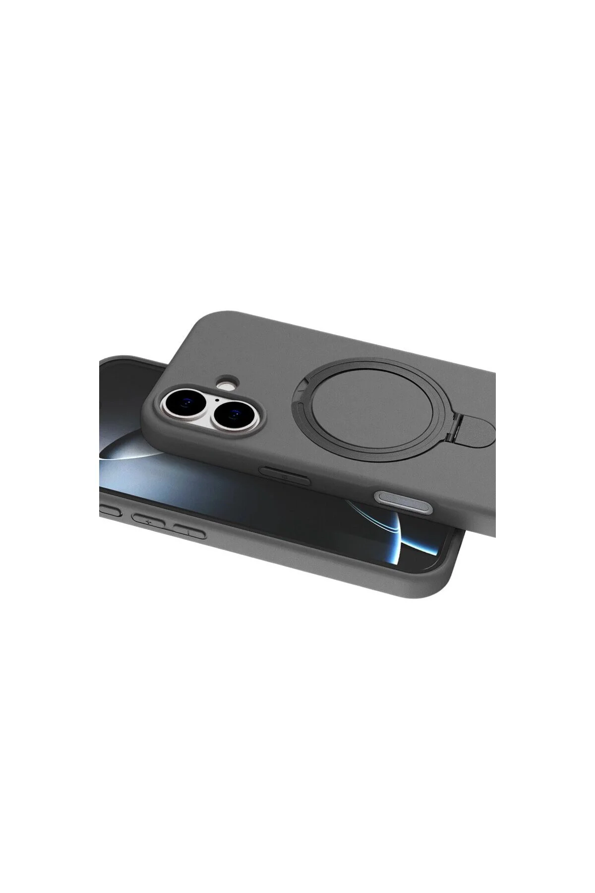 Apple İphone 16 Regal Magsafe Standlı Kapak - Titan Gri Apple İphone 16 Regal Magsafe Standlı Kapak - Titan Gri