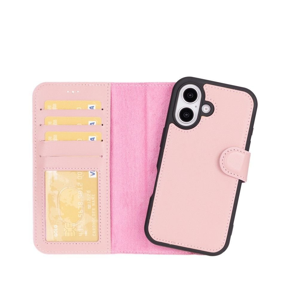 Apple iPhone 16 Plus uyumlu, Hakiki Deri, El Yapımı, Cüzdanlı Kıl