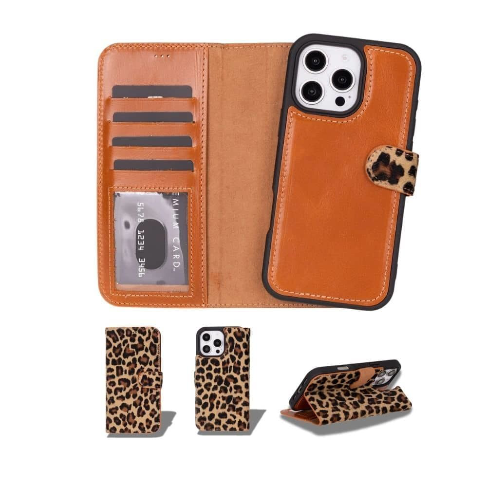 Apple iPhone 16 Pro uyumlu, Hakiki Deri, El Yapımı, Cüzdanlı Kılı