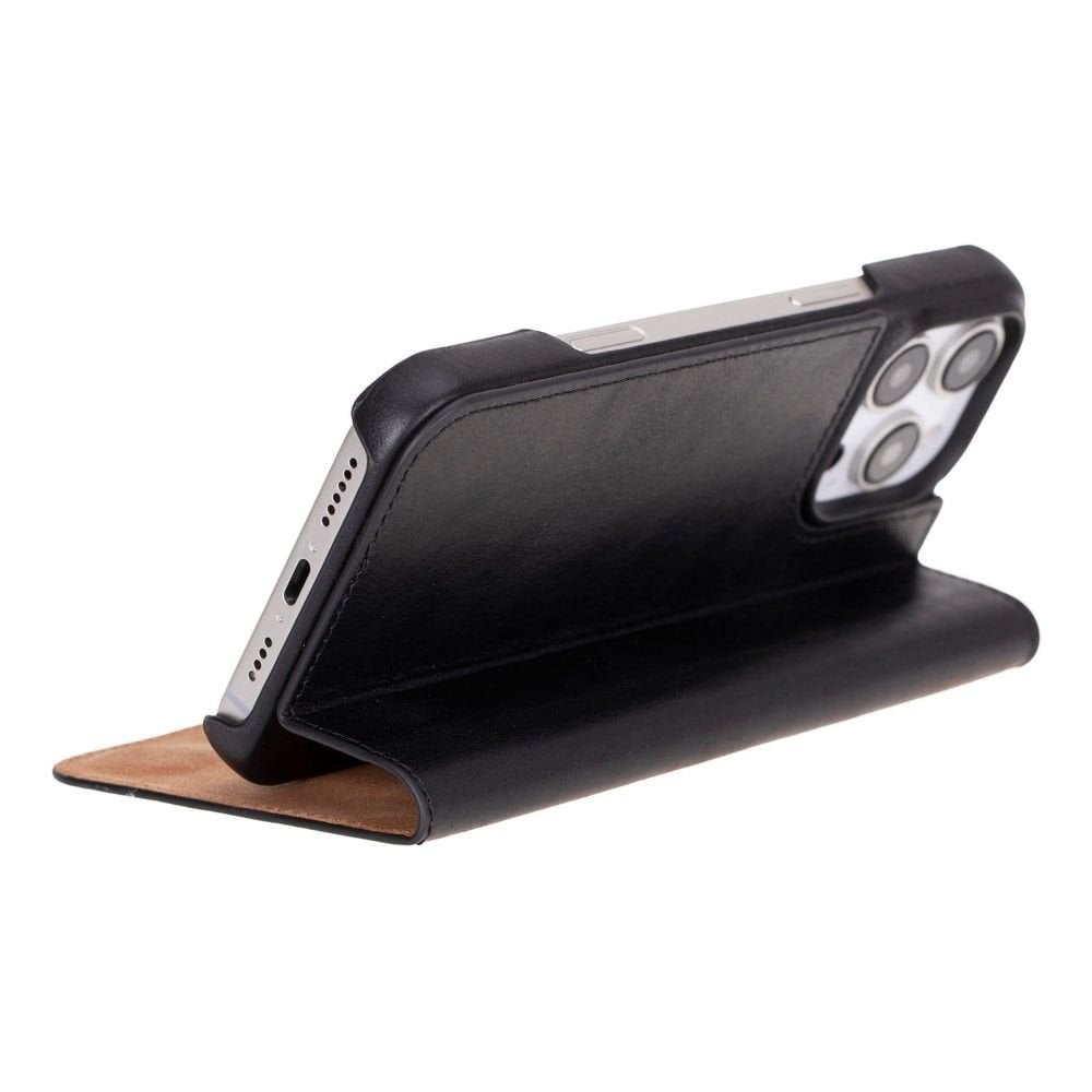 Apple iPhone 16 Pro uyumlu, Hakiki Deri, El Yapımı, Cüzdanlı Kılı