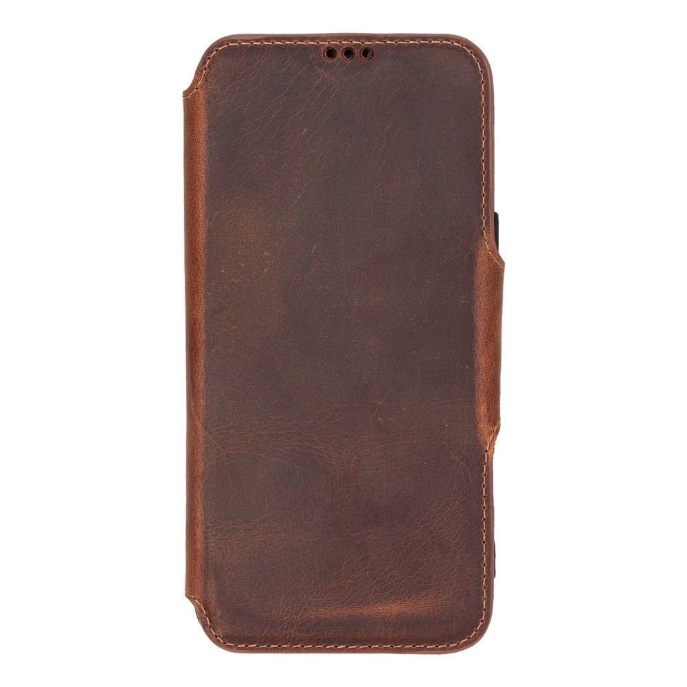 Apple iPhone 16 Pro Max uyumlu, Hakiki Deri, El Yapımı, Cüzdanlı