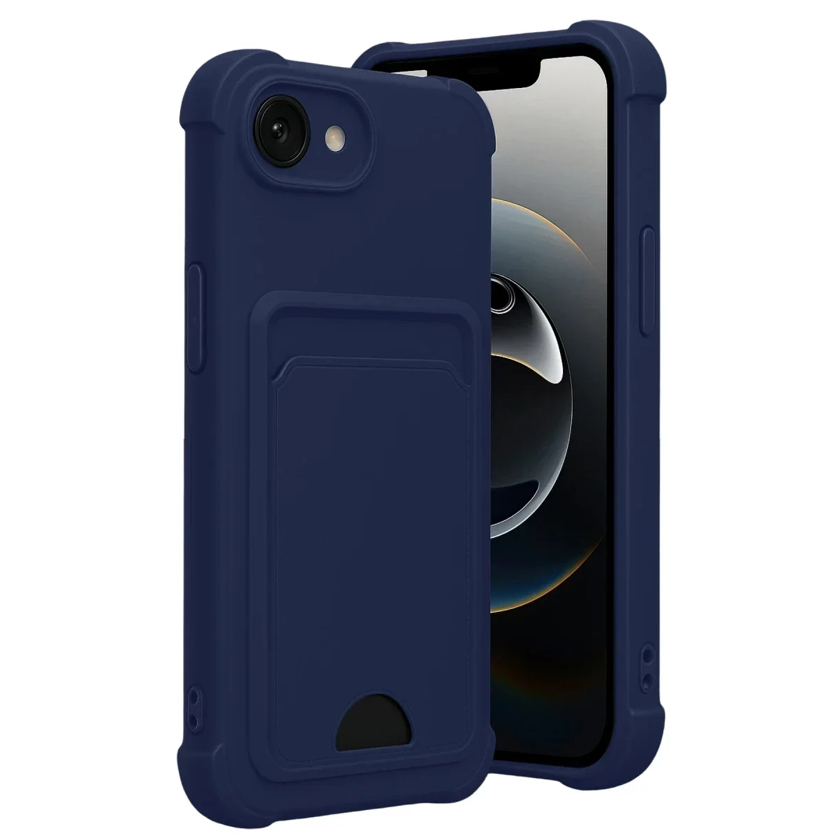 Apple iPhone 16E Kelvin Kartvizitli Silikon - Lacivert