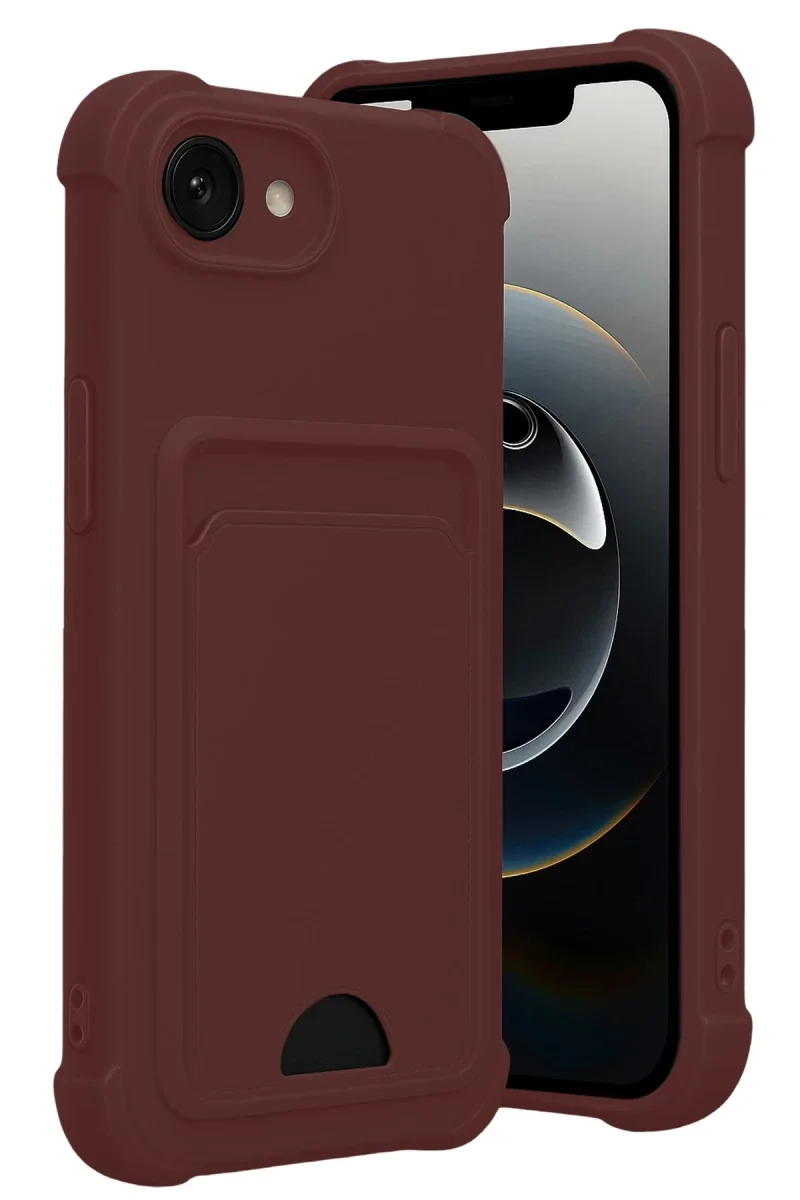 Apple iPhone 16E Kelvin Kartvizitli Silikon - Bordo Apple iPhone 16E Kelvin Kartvizitli Silikon - Bordo