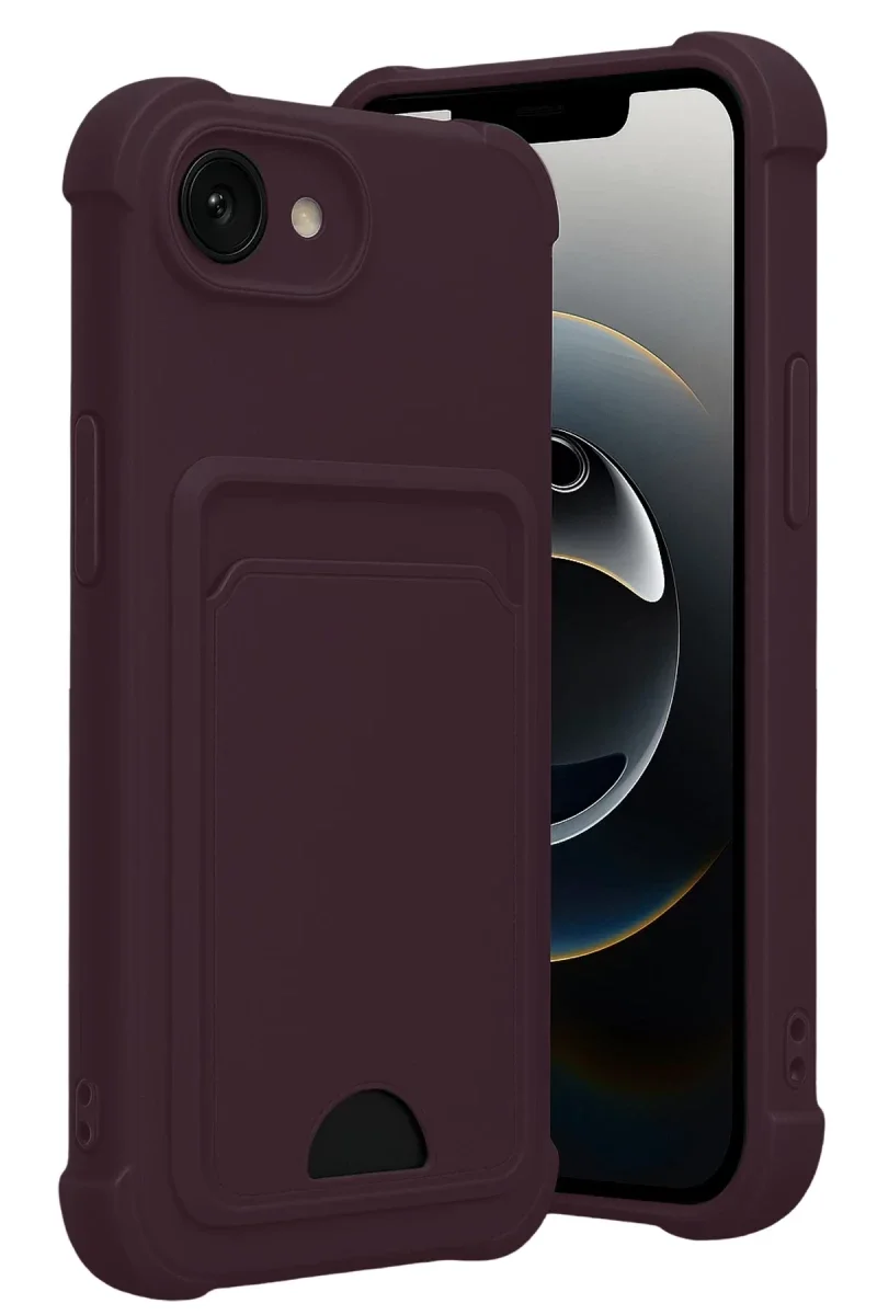 Apple iPhone 16E Kelvin Kartvizitli Silikon - Derin Mor Apple iPhone 16E Kelvin Kartvizitli Silikon - Derin Mor